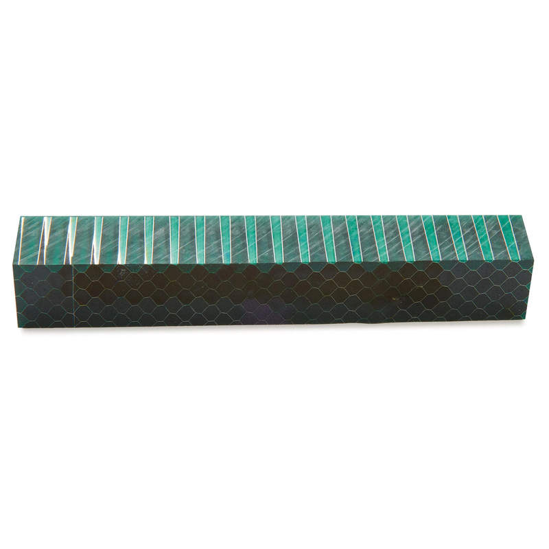 Honeycomb Acrylic Pen Blank - 3/4" x 3/4" x 5" - Color:Emerald Green
